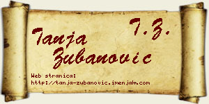 Tanja Zubanović vizit kartica